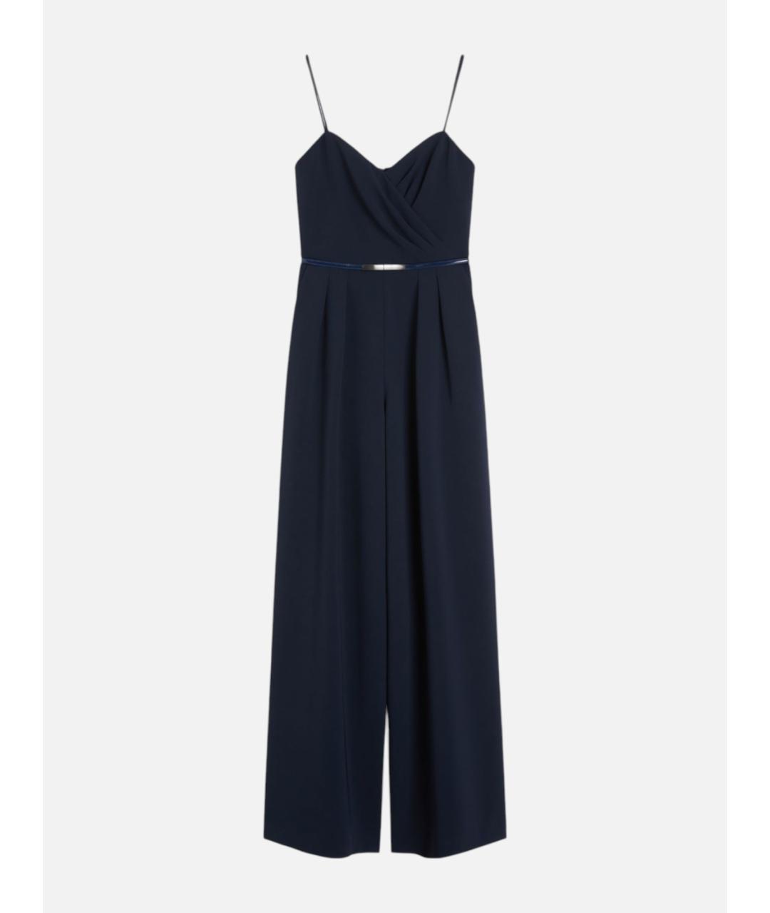 MAX MARA STUDIO Темно-синий ацетатный комбинезон, фото 6