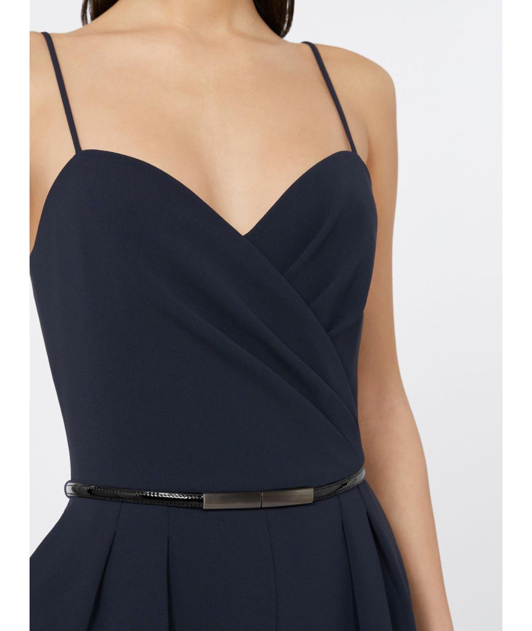 MAX MARA STUDIO Темно-синий ацетатный комбинезон, фото 3