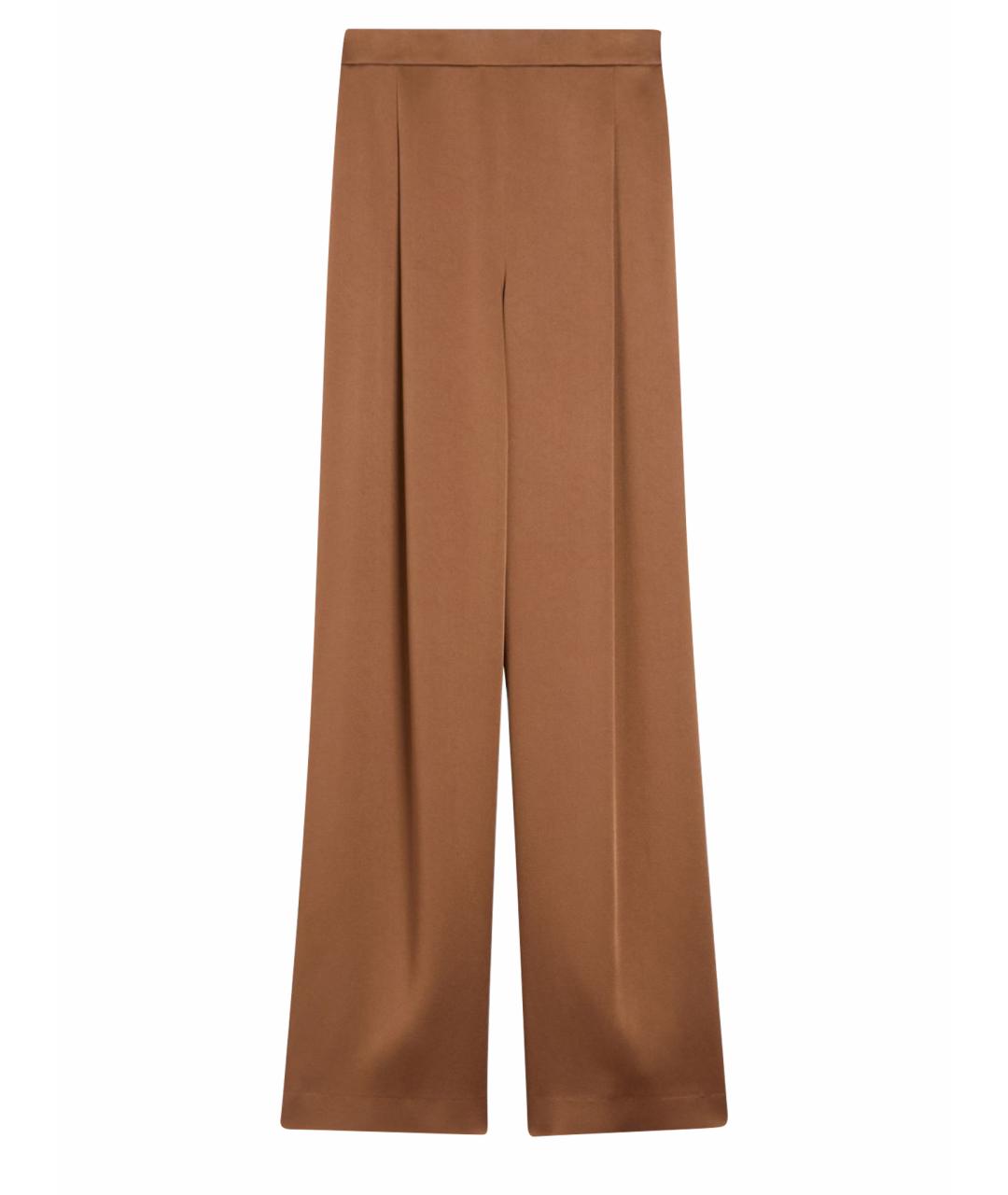 MAX MARA STUDIO Коричневые ацетатные брюки широкие, фото 1