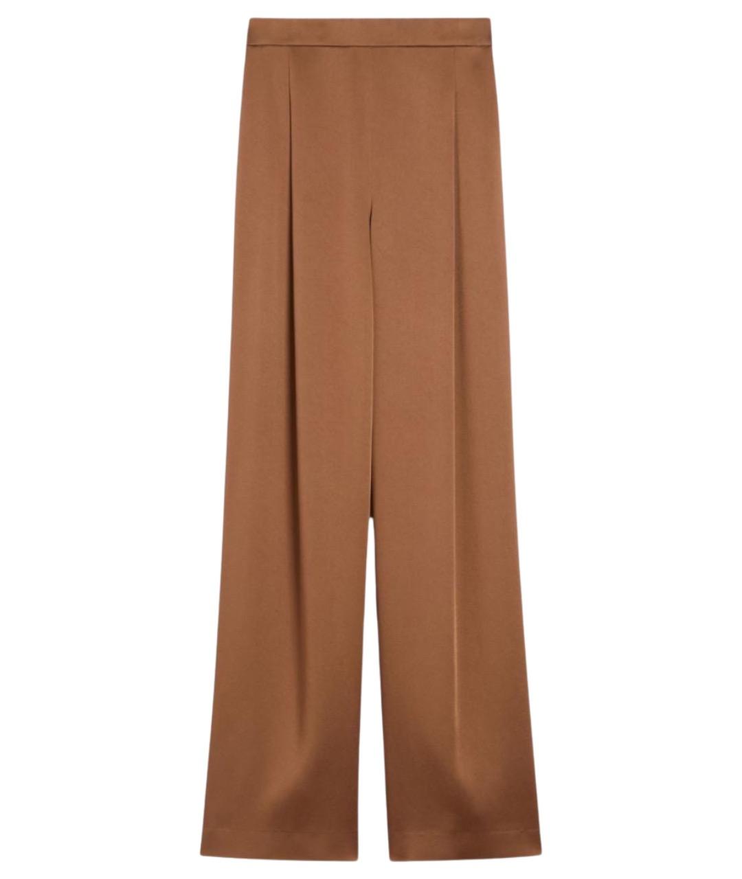 MAX MARA STUDIO Коричневые атласные брюки широкие, фото 1