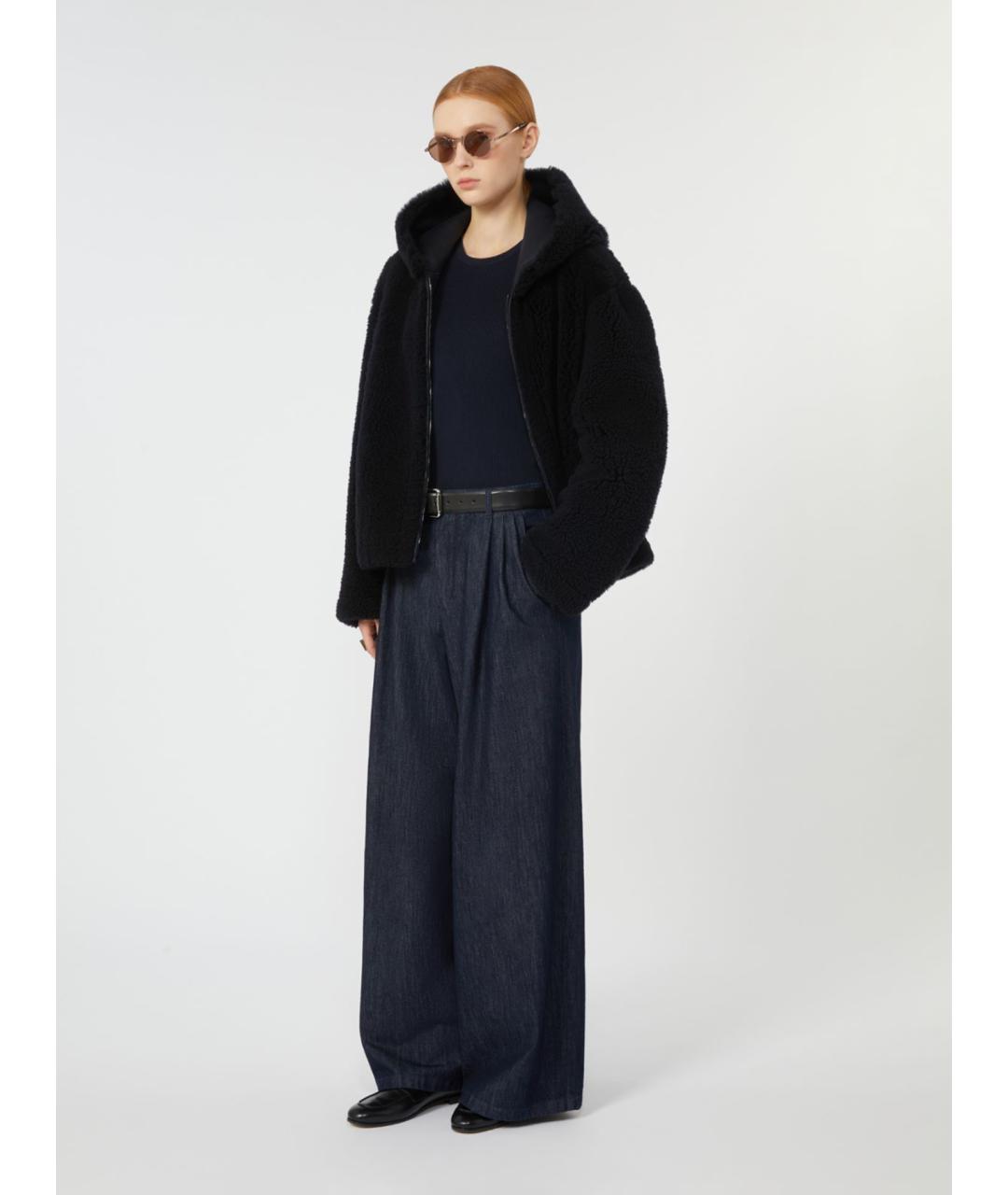 'S MAX MARA Черная кожаная куртка, фото 2