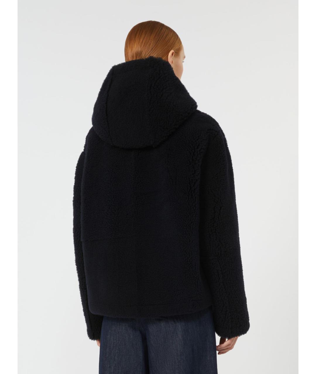 'S MAX MARA Черная кожаная куртка, фото 3