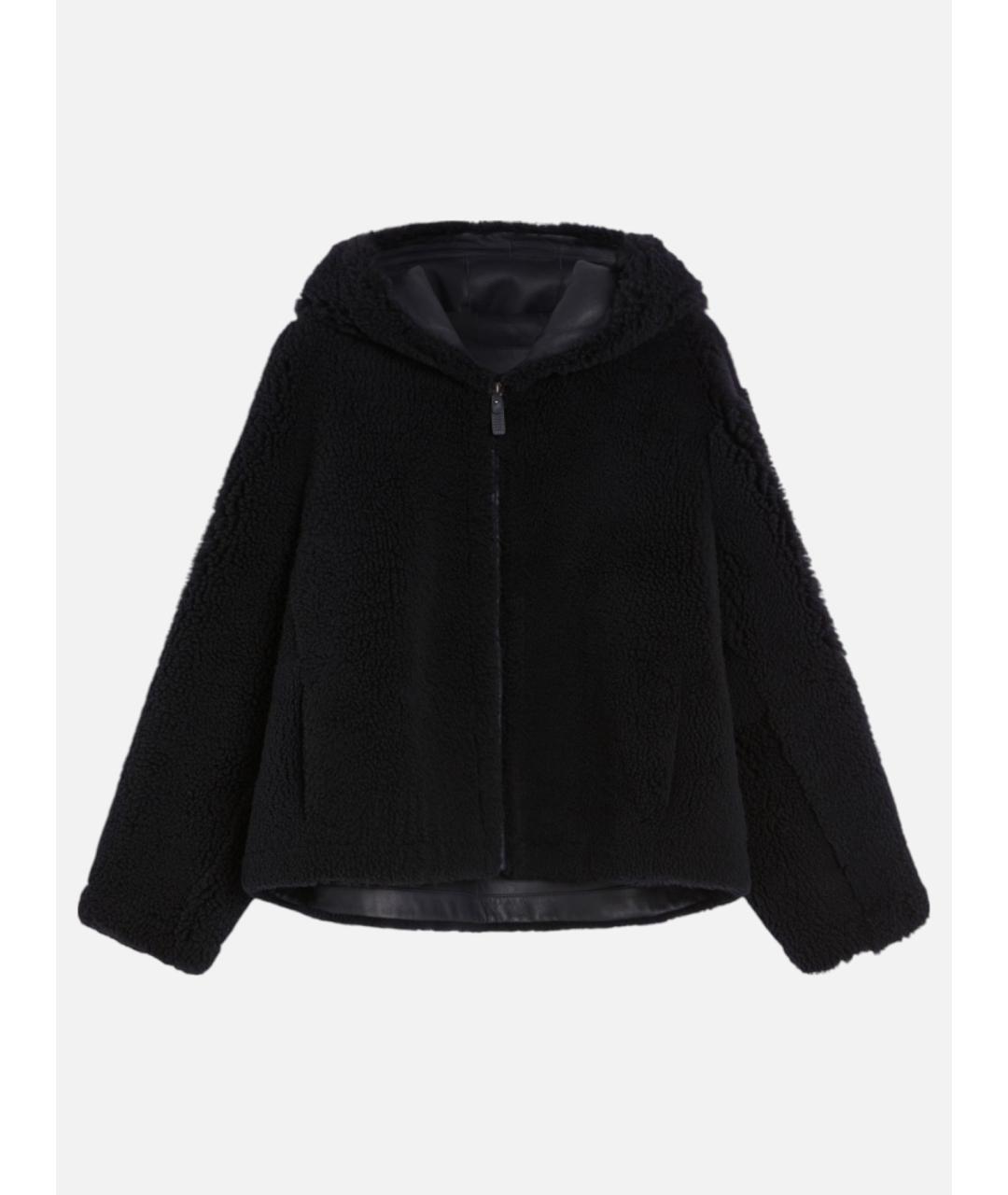 'S MAX MARA Черная кожаная куртка, фото 5