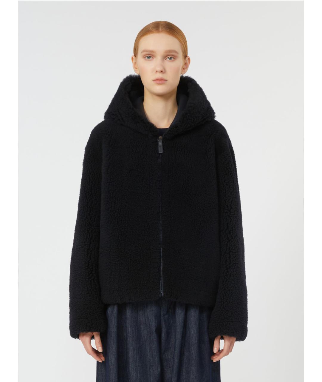 'S MAX MARA Черная кожаная куртка, фото 4