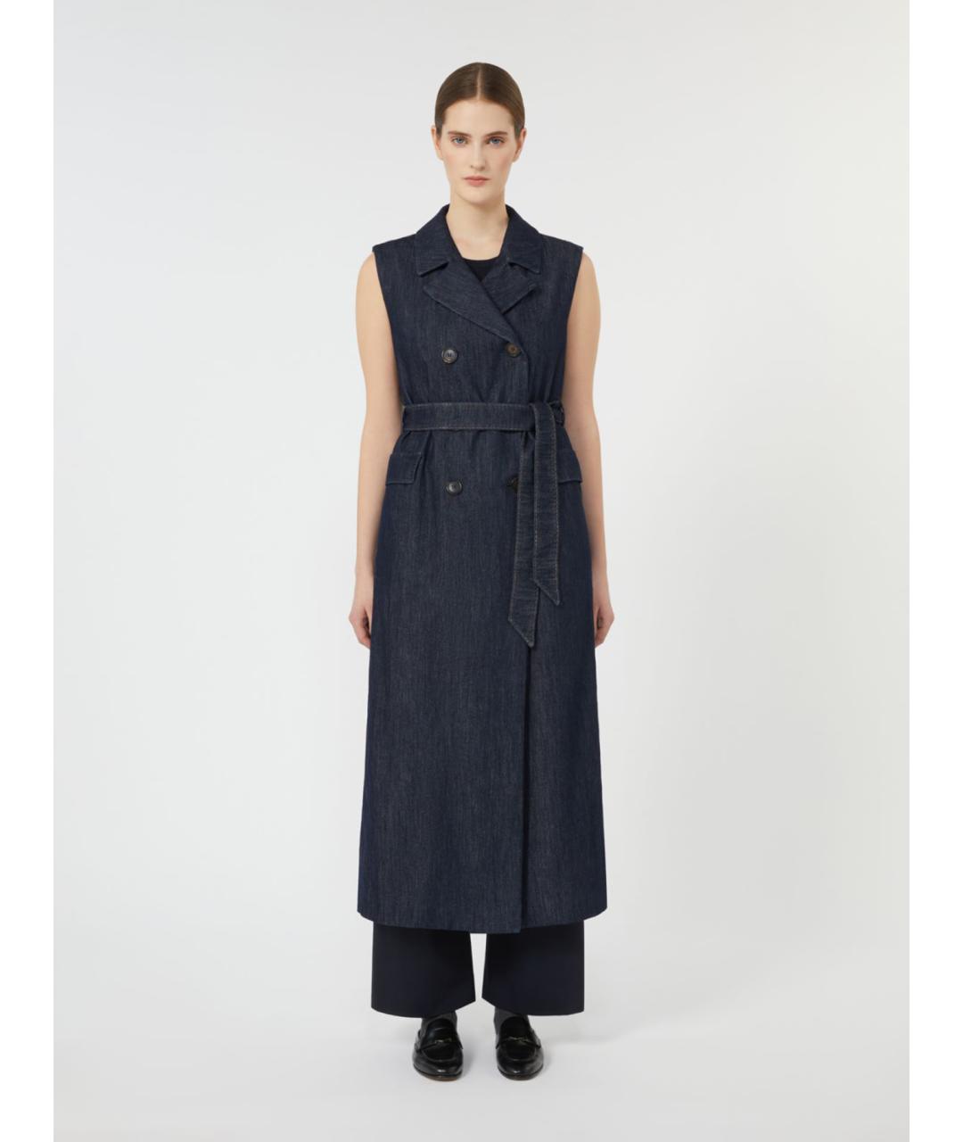 'S MAX MARA Синее хлопковое повседневное платье, фото 5