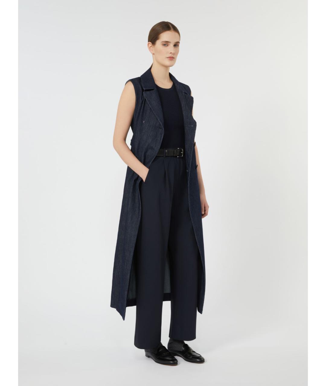 'S MAX MARA Синее хлопковое повседневное платье, фото 2