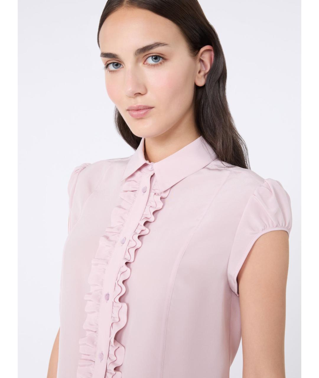 MAX MARA STUDIO Розовая шелковая рубашка, фото 3