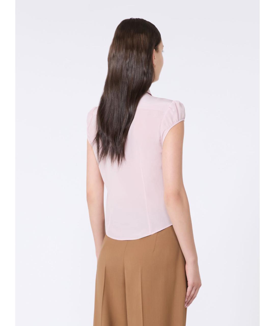 MAX MARA STUDIO Розовая шелковая рубашка, фото 4