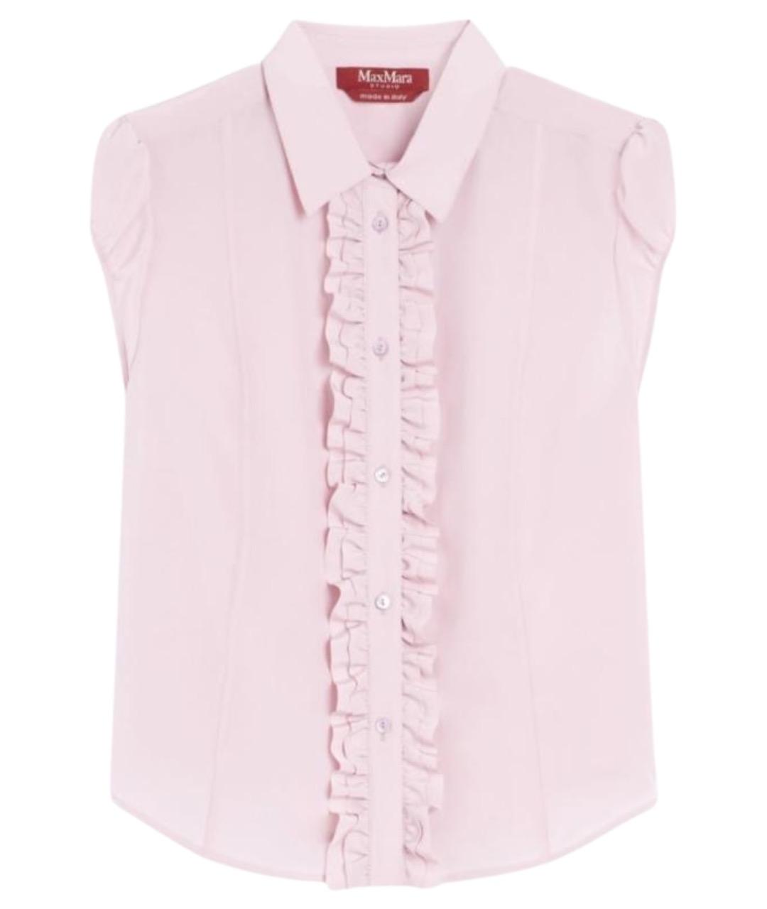 MAX MARA STUDIO Розовая шелковая рубашка, фото 1
