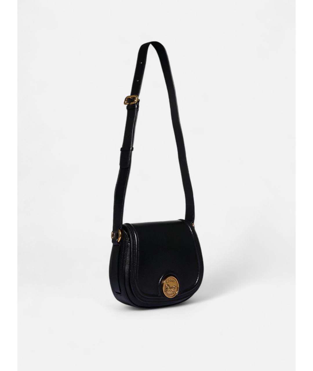 CHLOE Черная кожаная сумка через плечо, фото 2