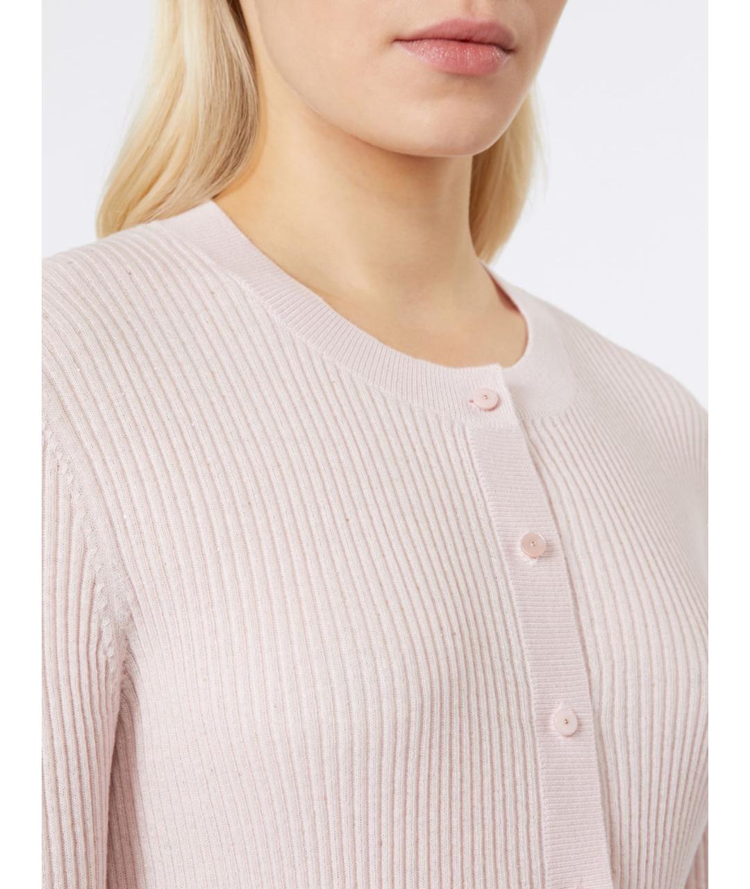 MAX MARA STUDIO Розовый шерстяной кардиган, фото 3