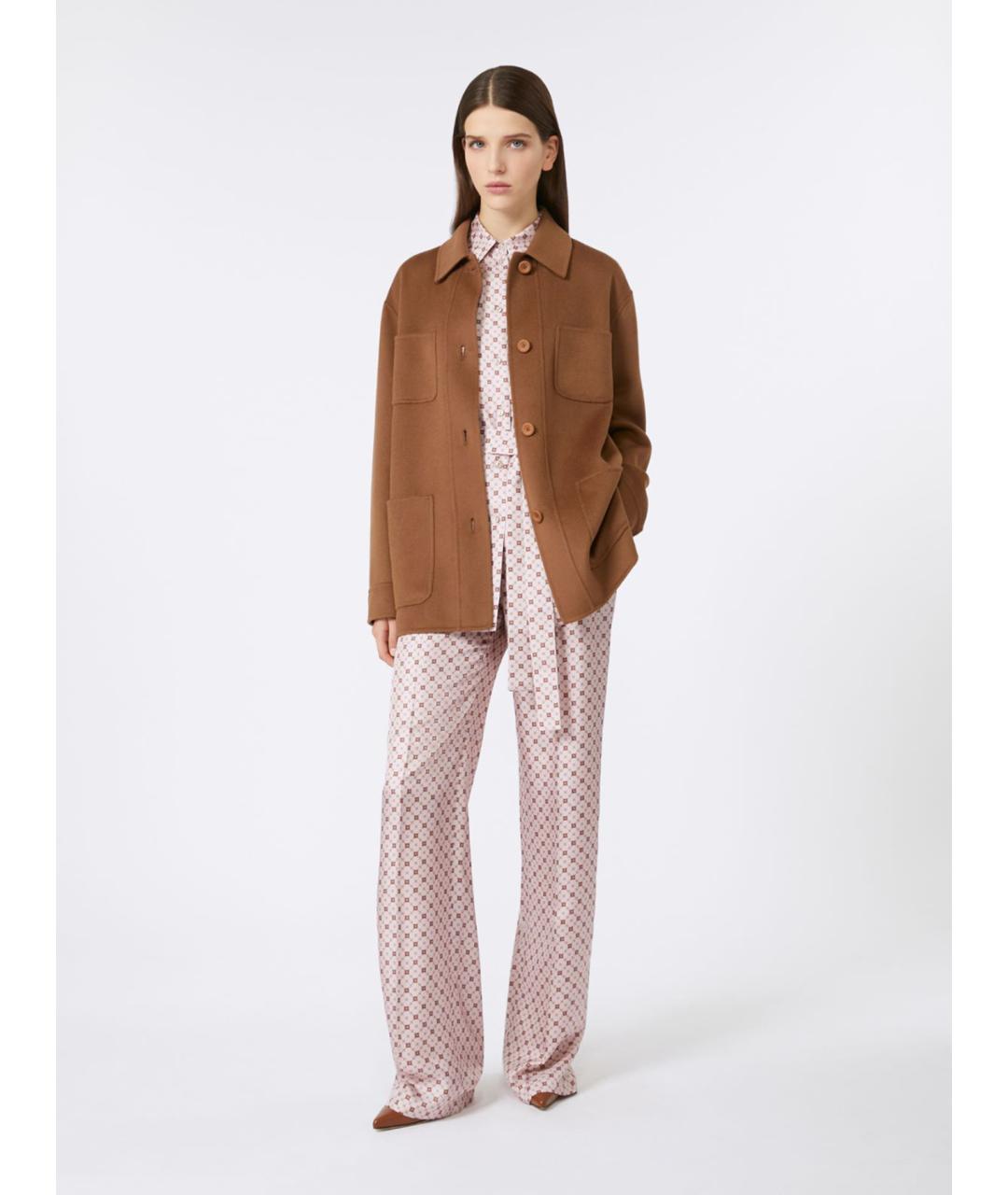 MAX MARA STUDIO Коричневая шерстяная куртка, фото 2