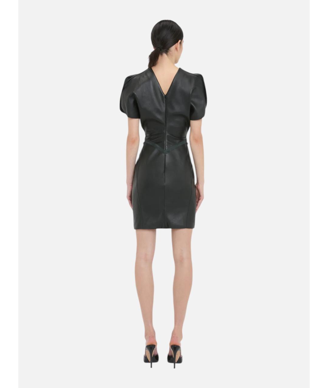 VICTORIA BECKHAM Черное кожаное коктейльное платье, фото 4