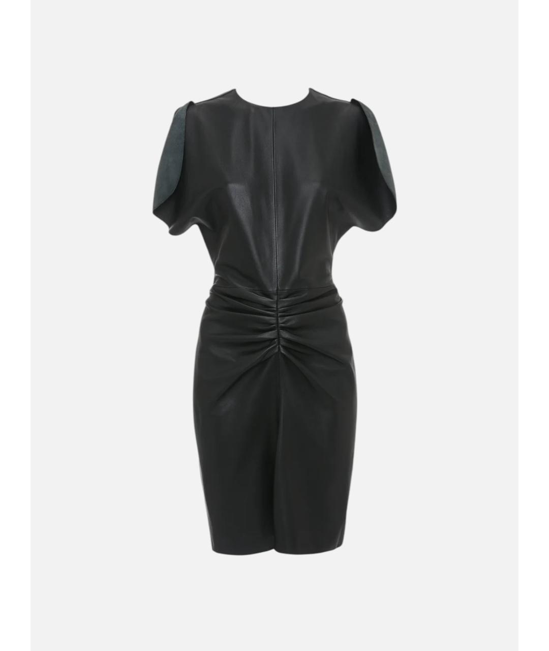 VICTORIA BECKHAM Черное кожаное коктейльное платье, фото 6