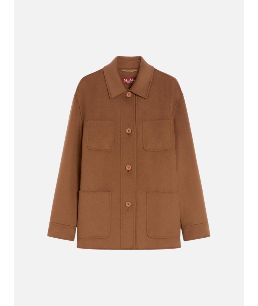 MAX MARA STUDIO Коричневая шерстяная куртка, фото 5