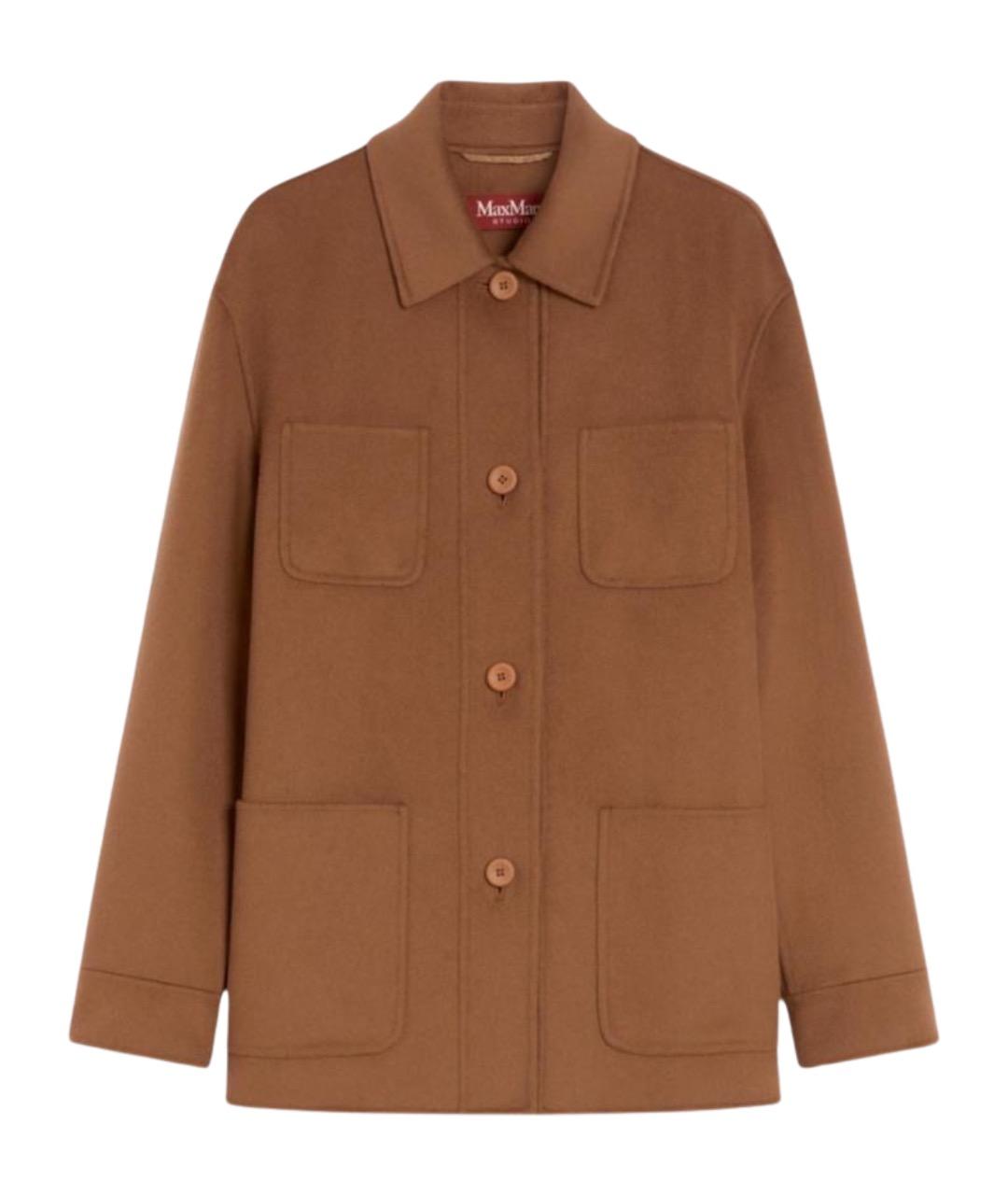 MAX MARA STUDIO Коричневая шерстяная куртка, фото 1