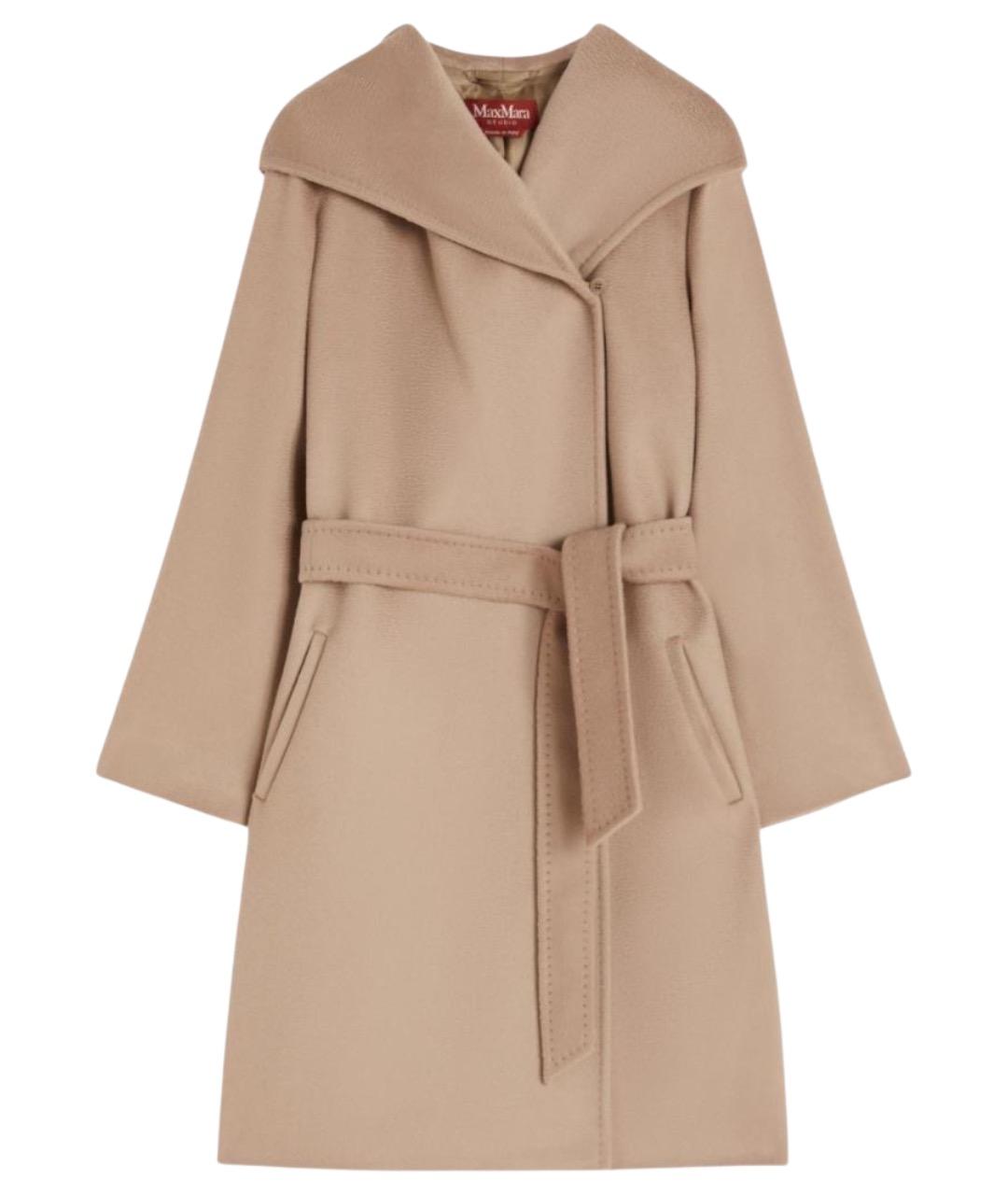 MAX MARA STUDIO Бежевое шерстяное пальто, фото 1