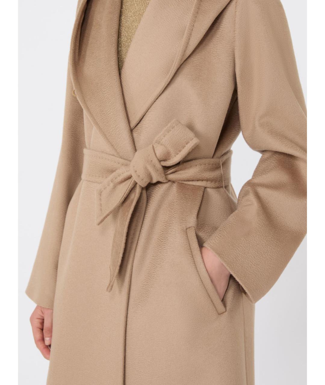 MAX MARA STUDIO Бежевое шерстяное пальто, фото 3