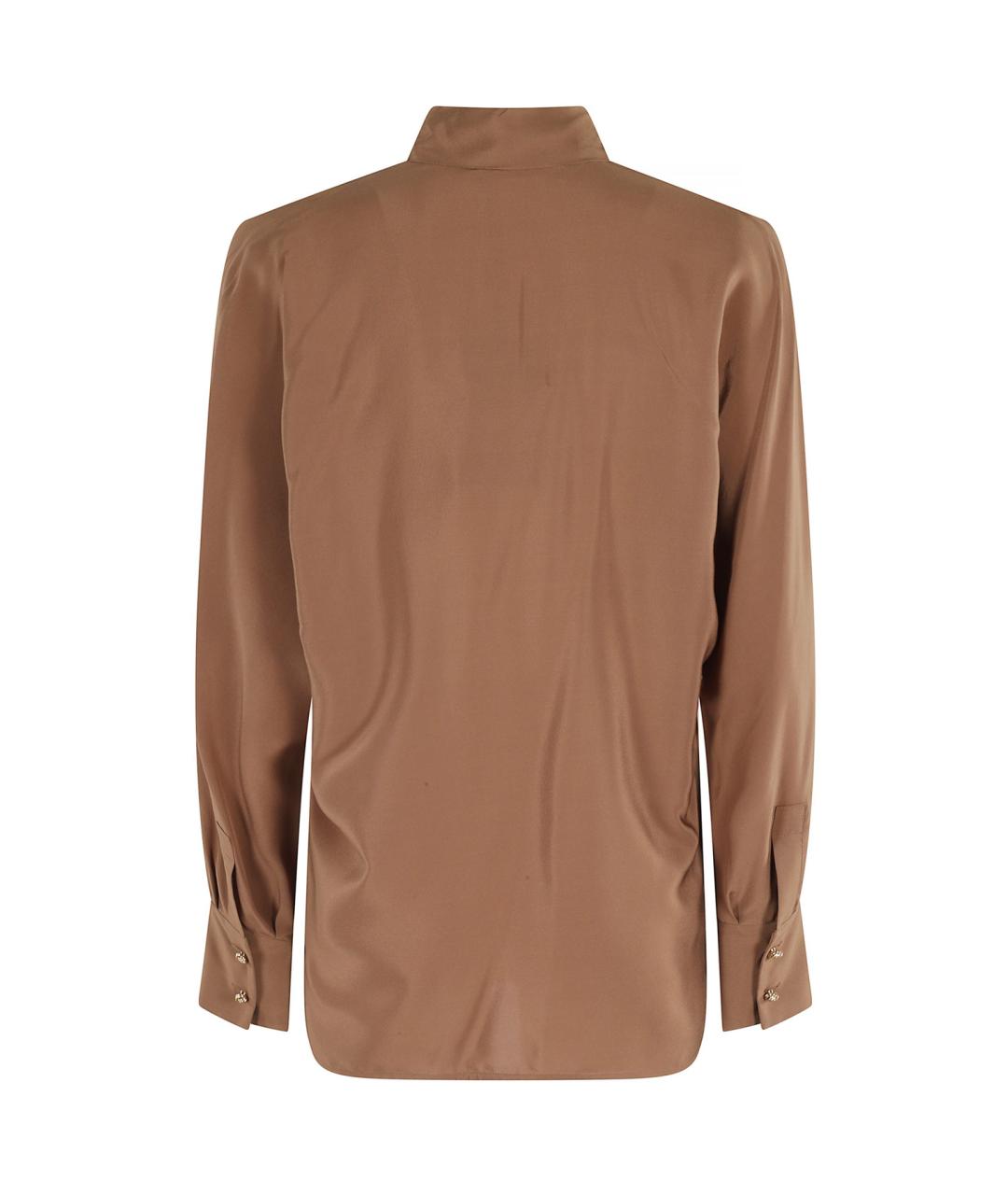 MAX MARA STUDIO Коричневая шелковая блузы, фото 2