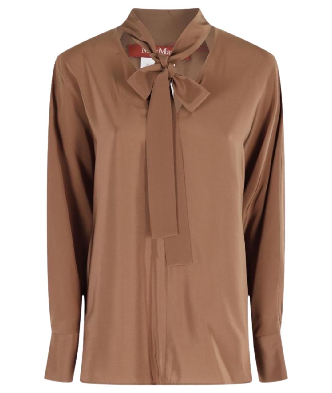 MAX MARA STUDIO Коричневая шелковая блузы, фото 1