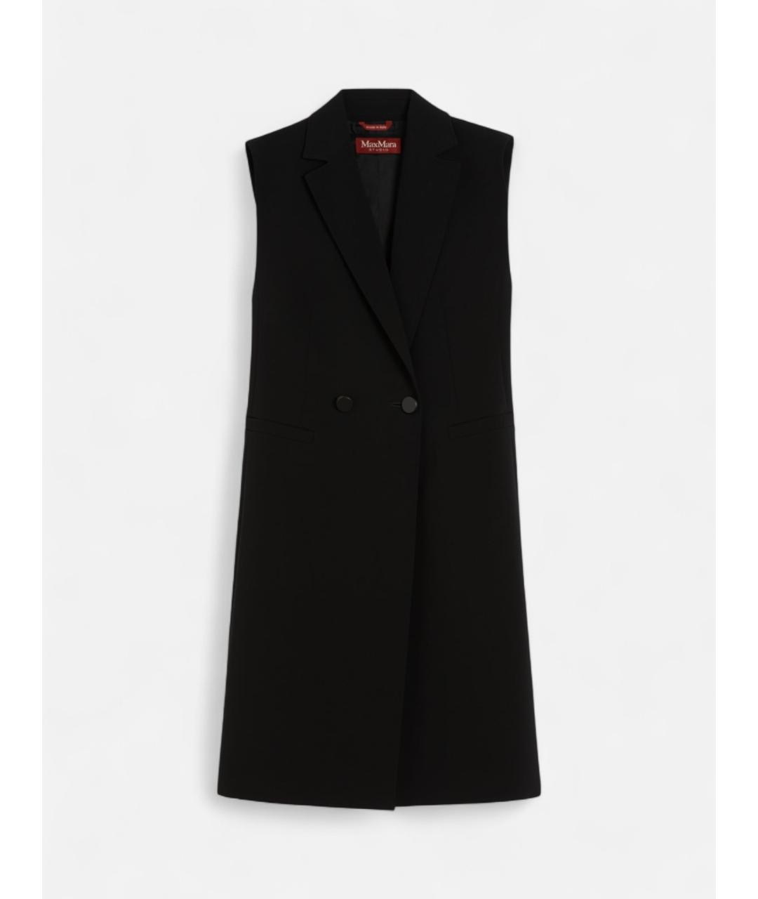 MAX MARA STUDIO Черный кашемировый жилет, фото 6