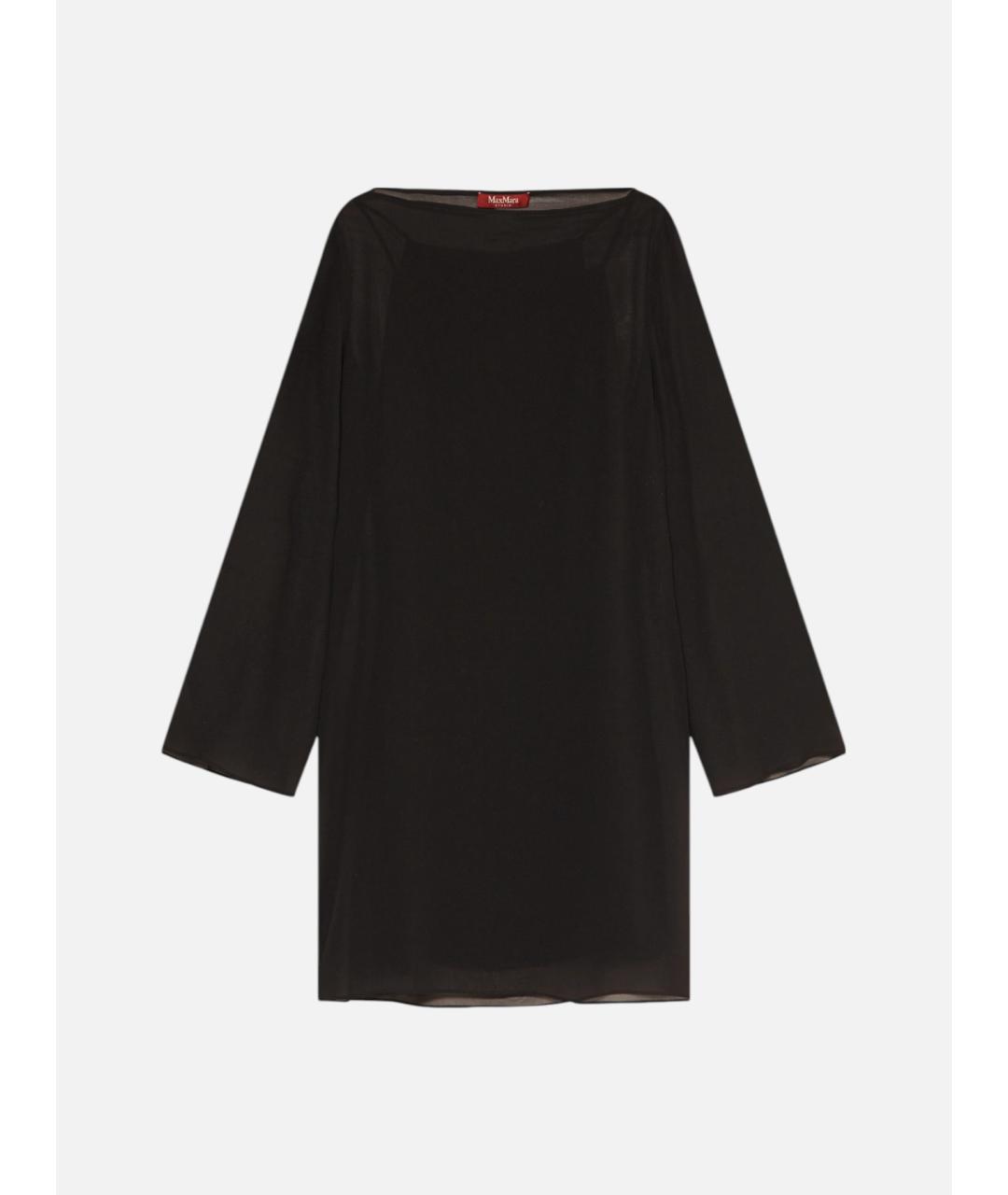 MAX MARA STUDIO Черное шелковое коктейльное платье, фото 5