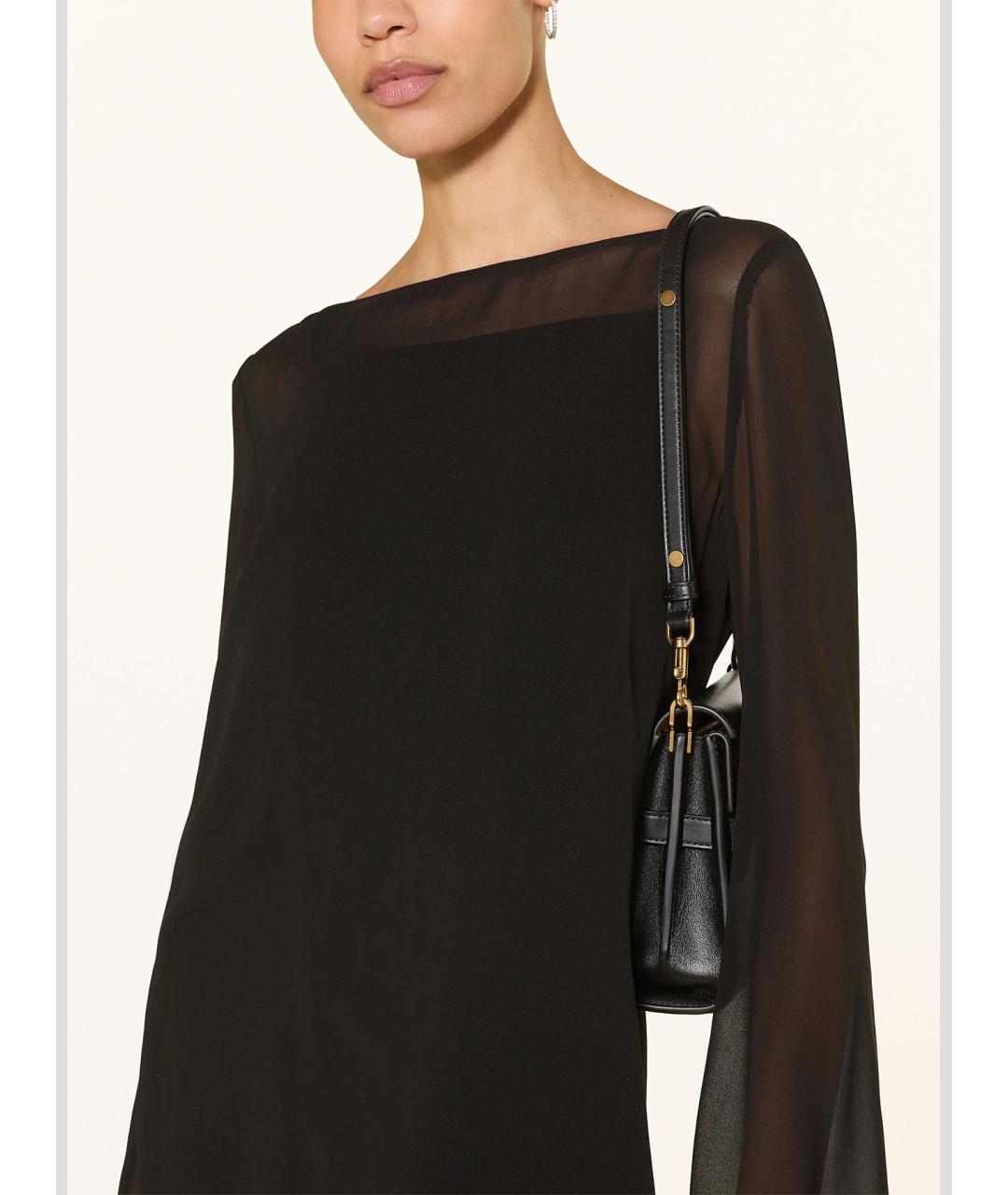 MAX MARA STUDIO Черное шелковое коктейльное платье, фото 4