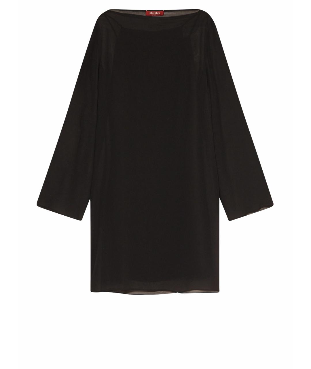 MAX MARA STUDIO Черное шелковое коктейльное платье, фото 1