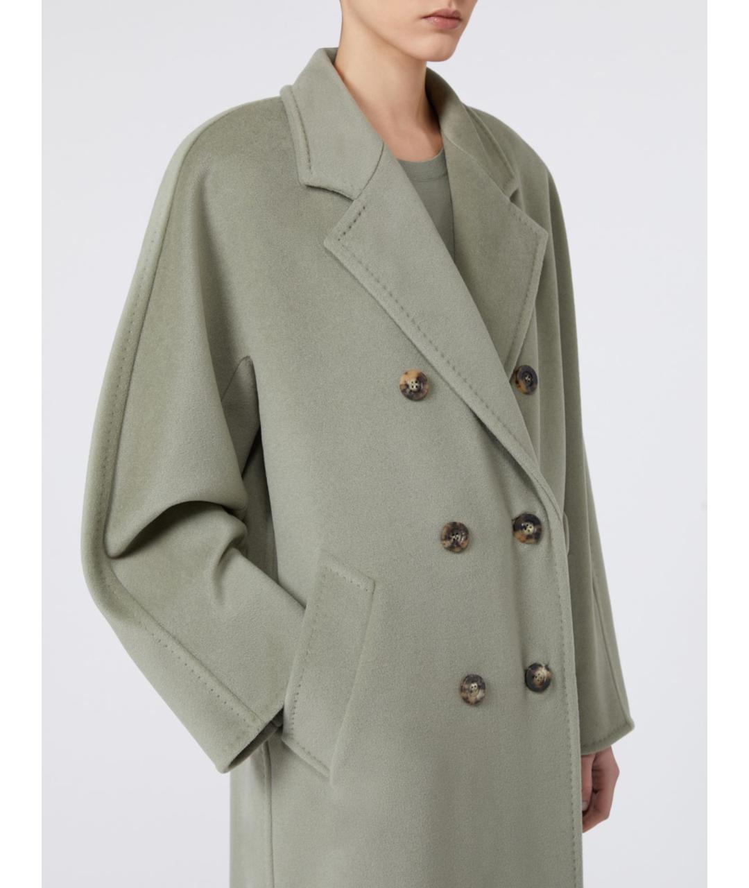 MAX MARA Зеленые шерстяное пальто, фото 3
