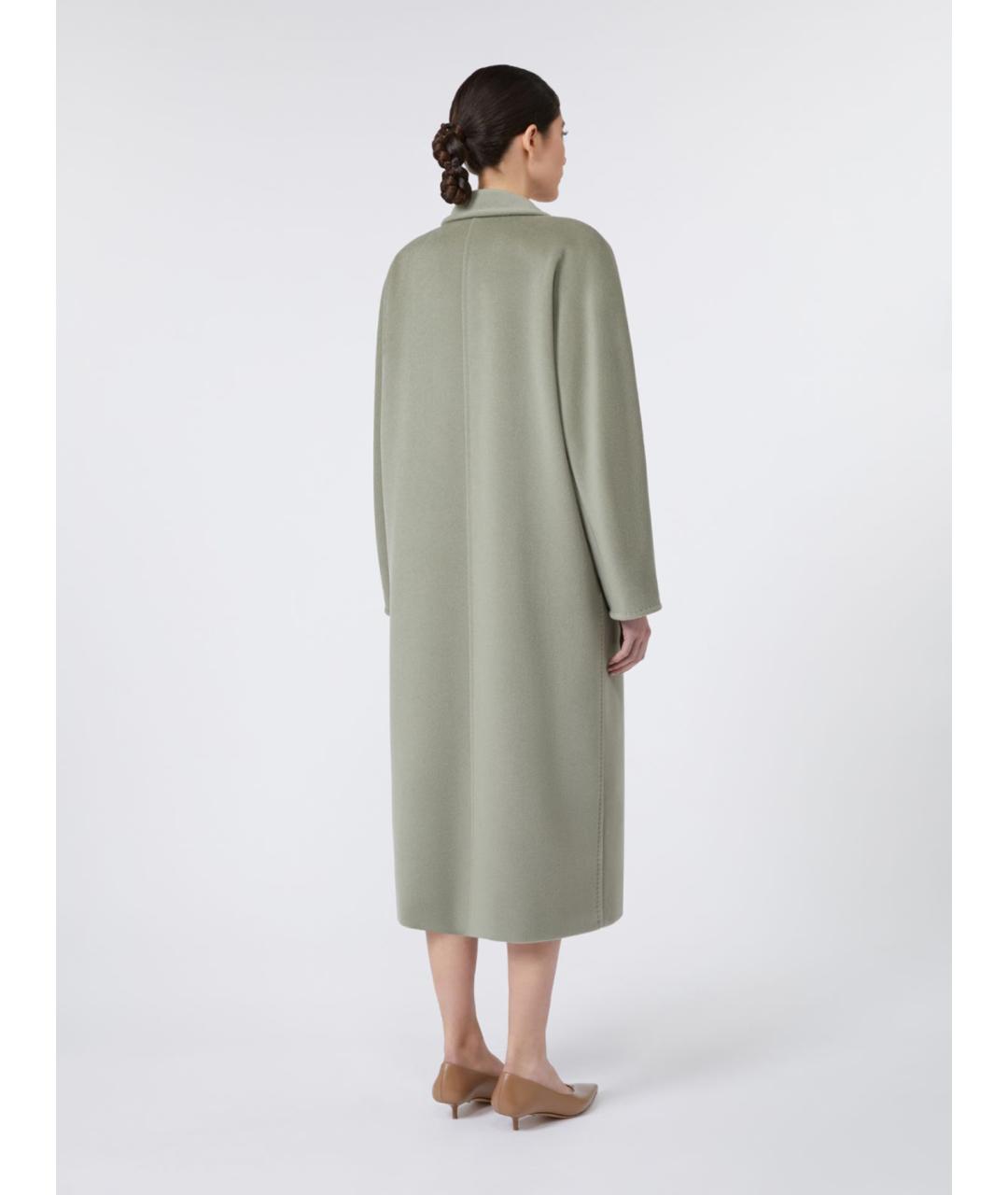 MAX MARA Зеленые шерстяное пальто, фото 4