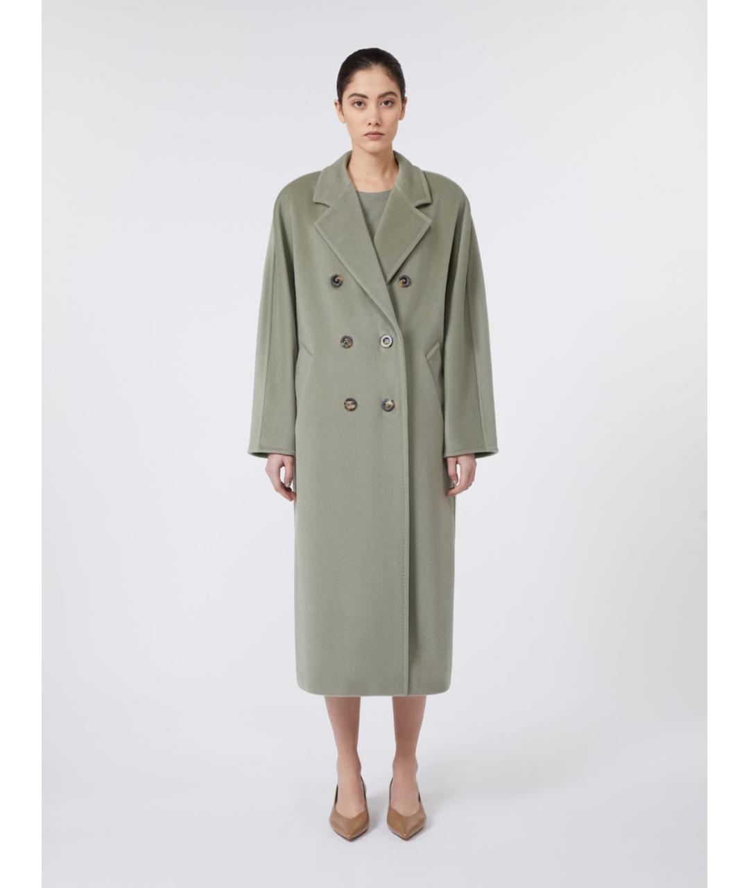 MAX MARA Зеленые шерстяное пальто, фото 5