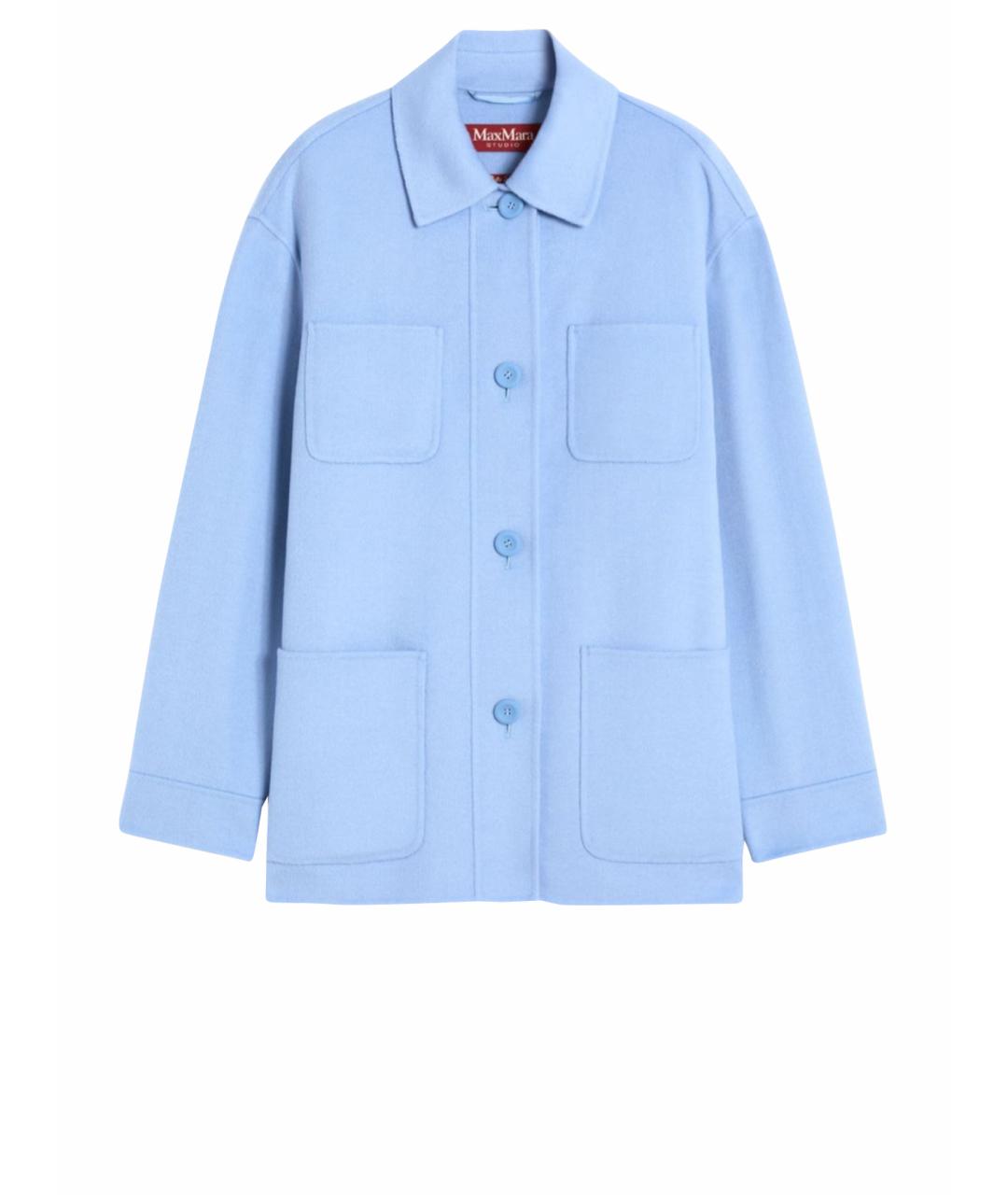 MAX MARA STUDIO Голубая шерстяная куртка, фото 1