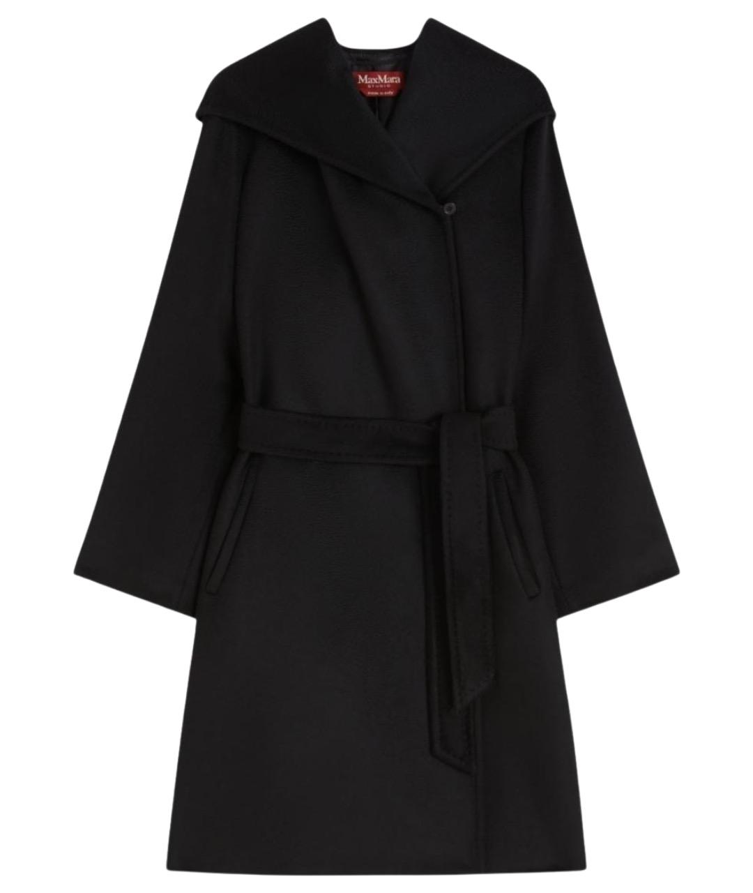 MAX MARA STUDIO Черное шерстяное пальто, фото 1
