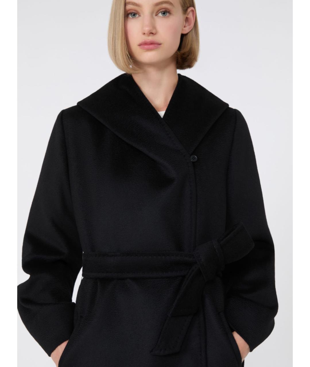MAX MARA STUDIO Черное шерстяное пальто, фото 3