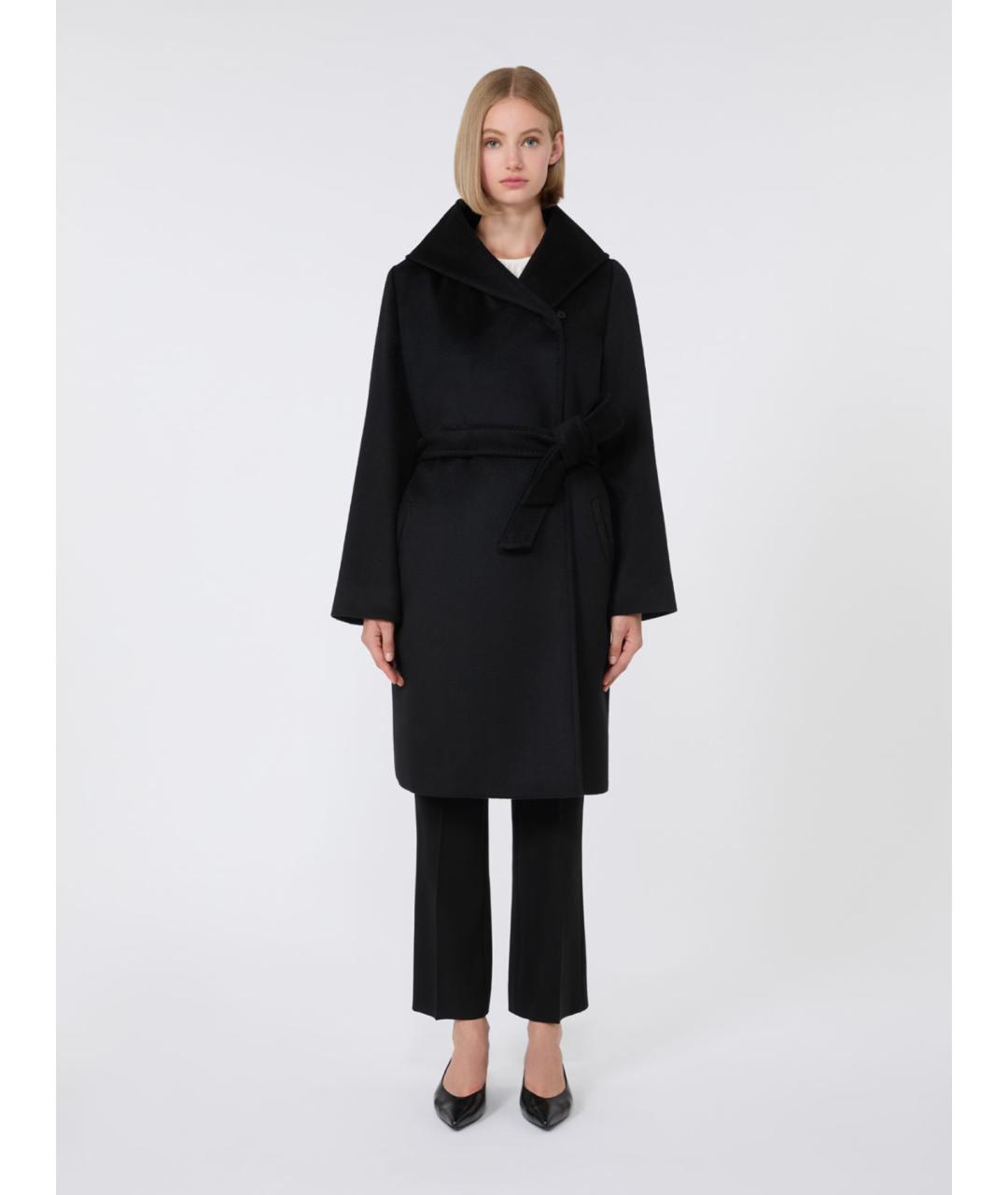 MAX MARA STUDIO Черное шерстяное пальто, фото 5