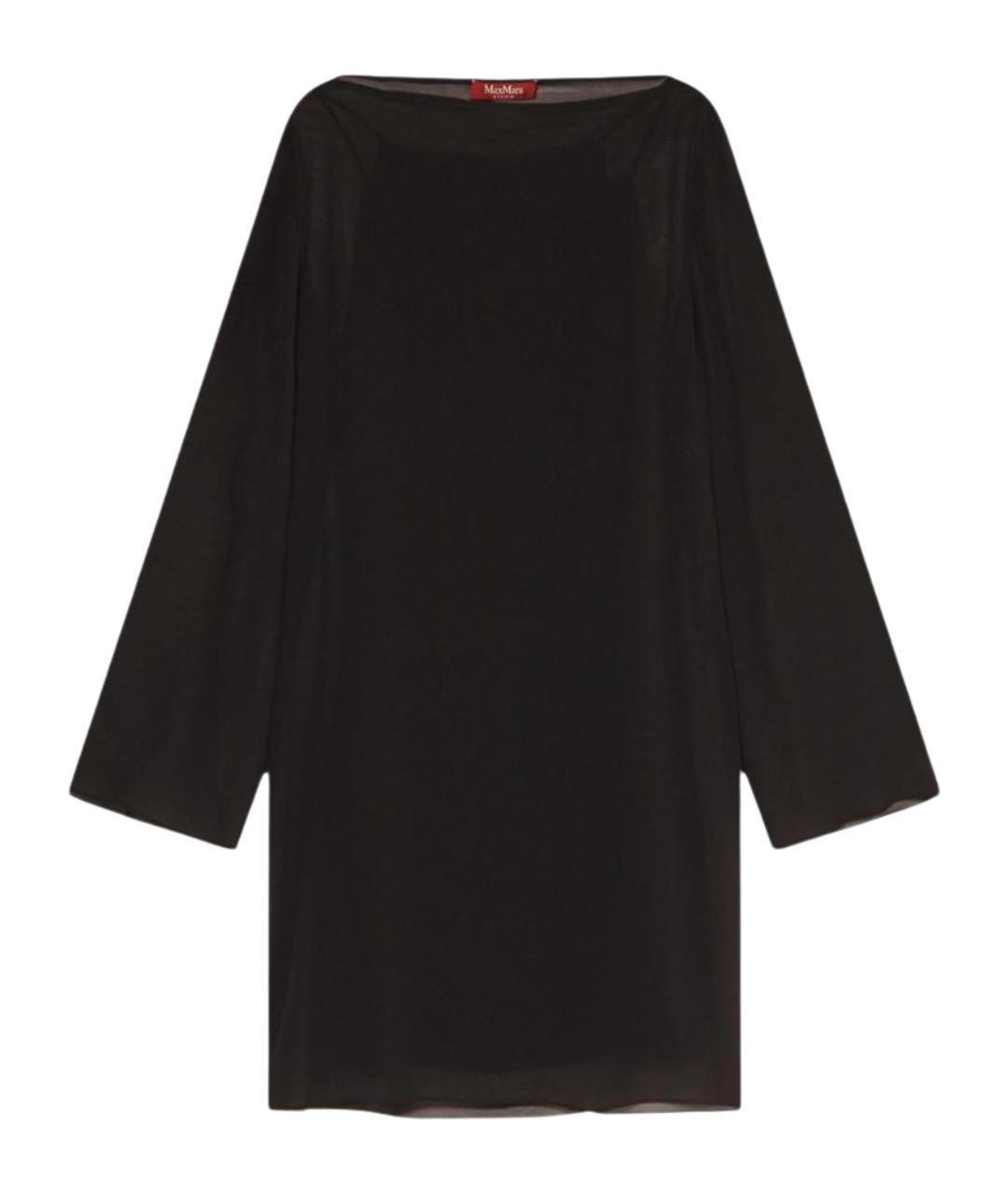 MAX MARA STUDIO Черное шелковое повседневное платье, фото 1