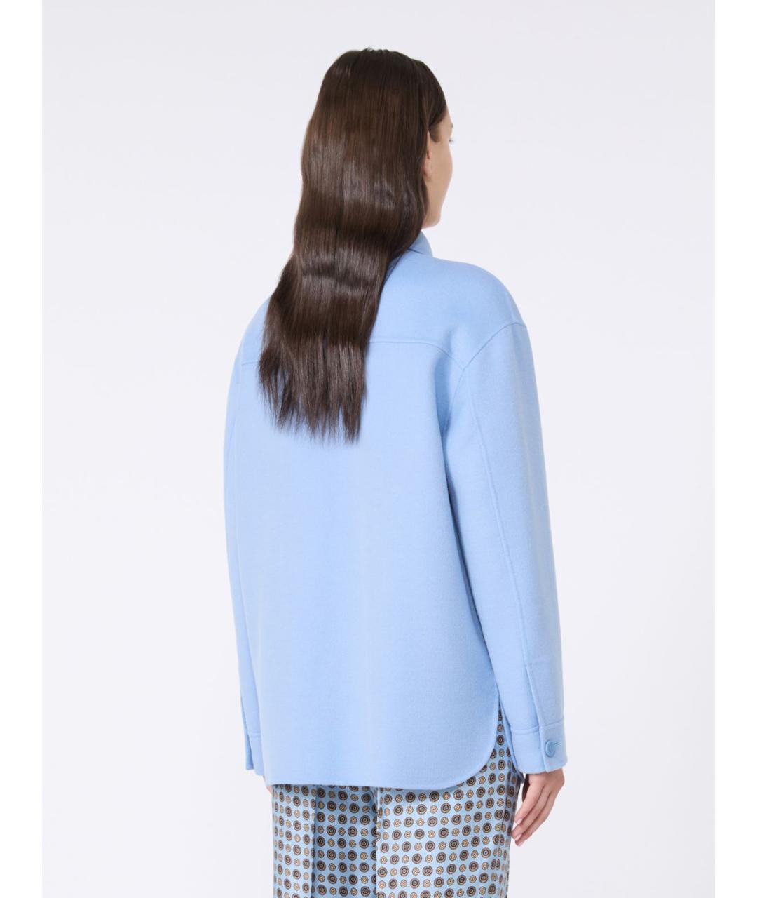 MAX MARA STUDIO Голубая шерстяная куртка, фото 4