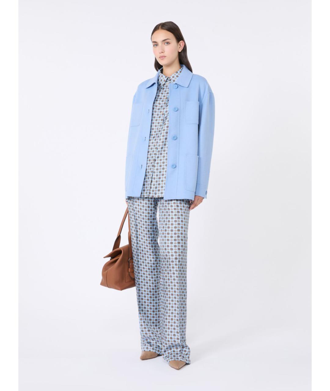 MAX MARA STUDIO Голубая шерстяная куртка, фото 2