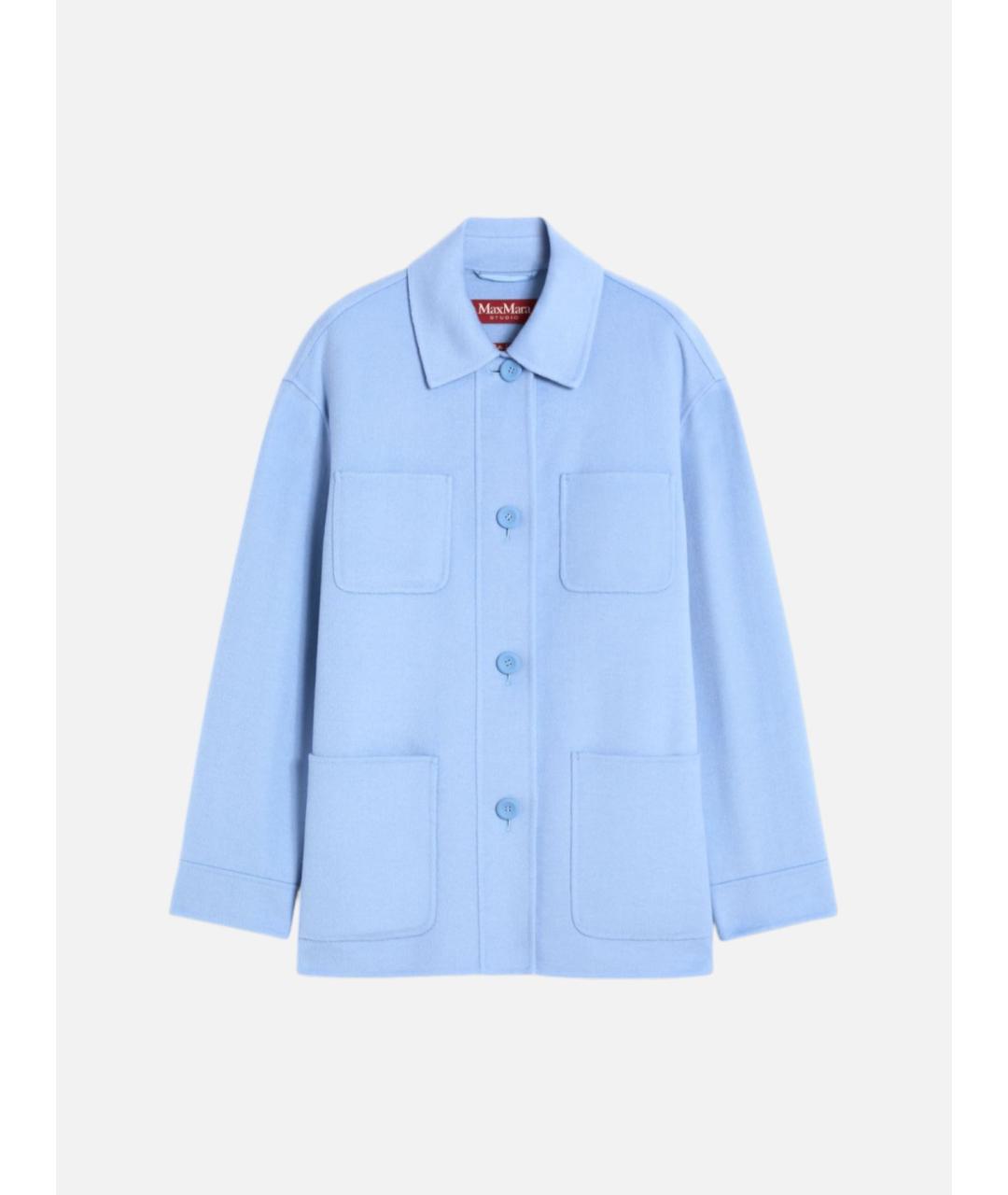 MAX MARA STUDIO Голубая шерстяная куртка, фото 6