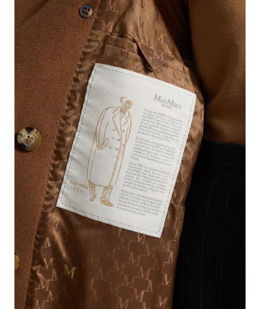 MAX MARA Коричневое шерстяное пальто, фото 5