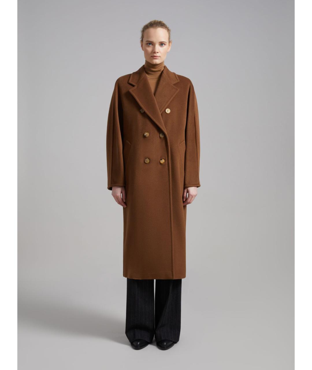 MAX MARA Коричневое шерстяное пальто, фото 4