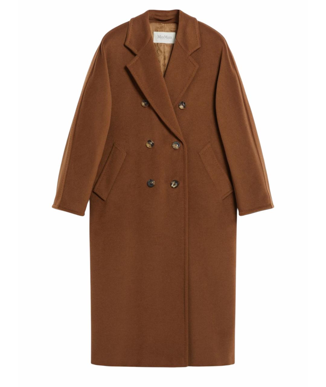MAX MARA Коричневое шерстяное пальто, фото 1