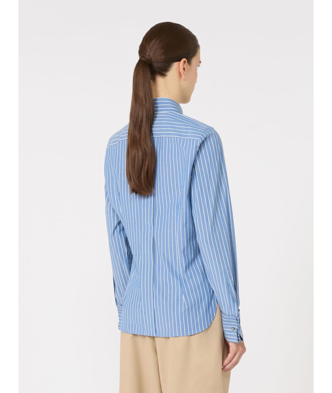MAX MARA Голубая хлопковая рубашка, фото 3