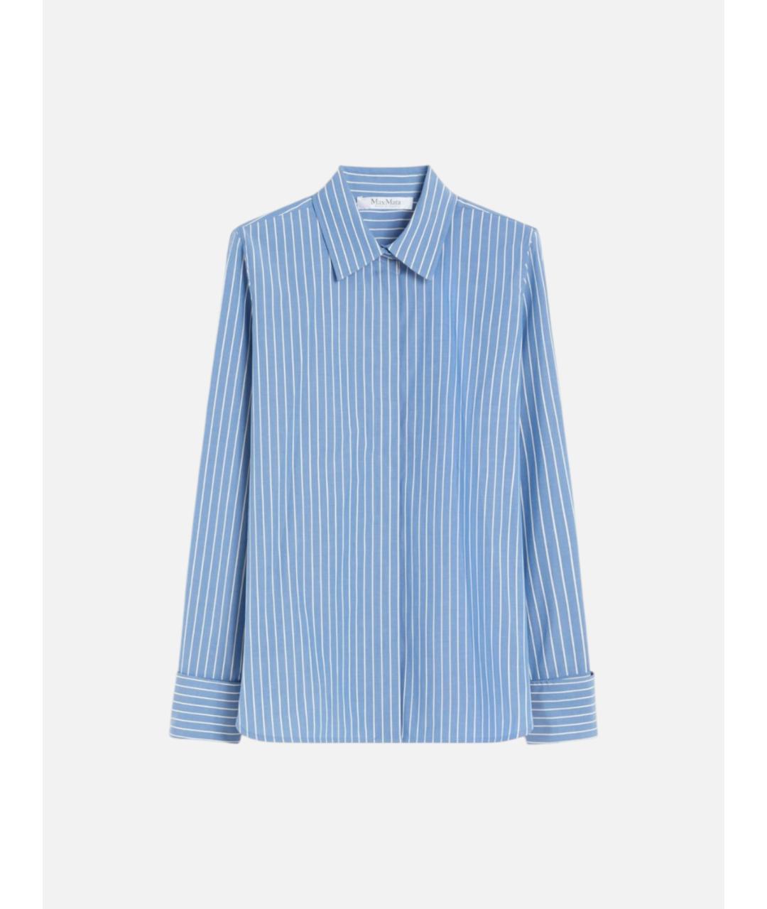MAX MARA Голубая хлопковая рубашка, фото 5