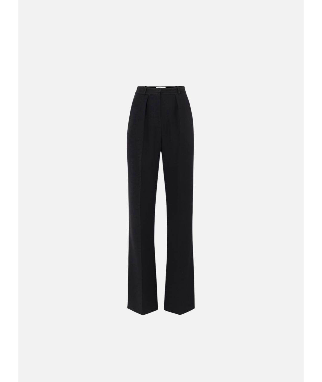 ELISABETTA FRANCHI Черные полиэстеровые прямые брюки, фото 5