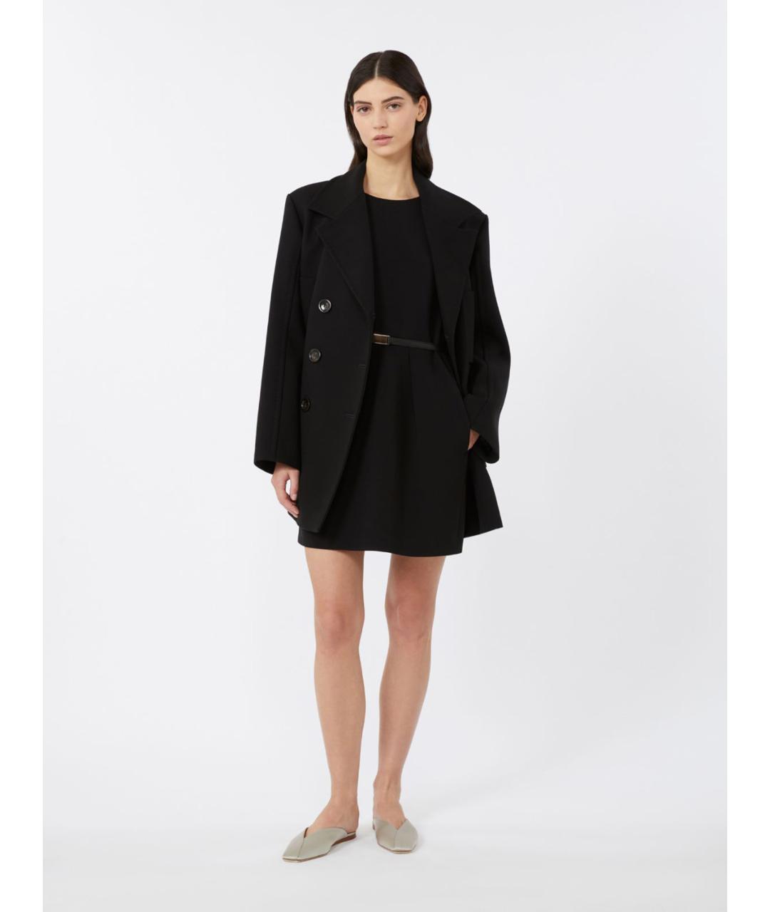 MAX MARA STUDIO Черное ацетатное повседневное платье, фото 2