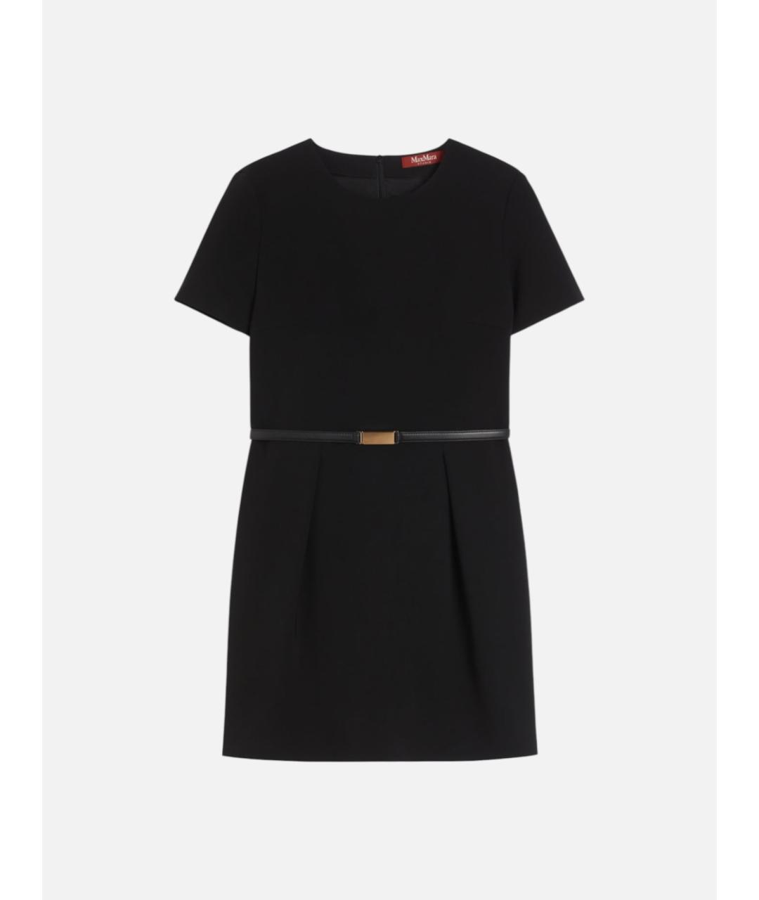 MAX MARA STUDIO Черное ацетатное повседневное платье, фото 6