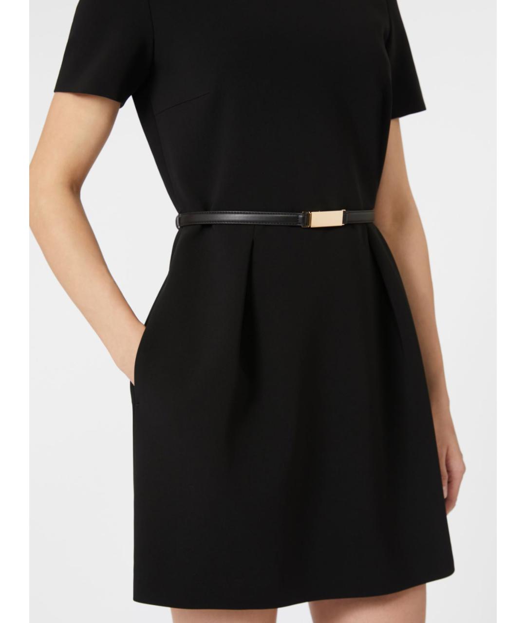 MAX MARA STUDIO Черное ацетатное повседневное платье, фото 3