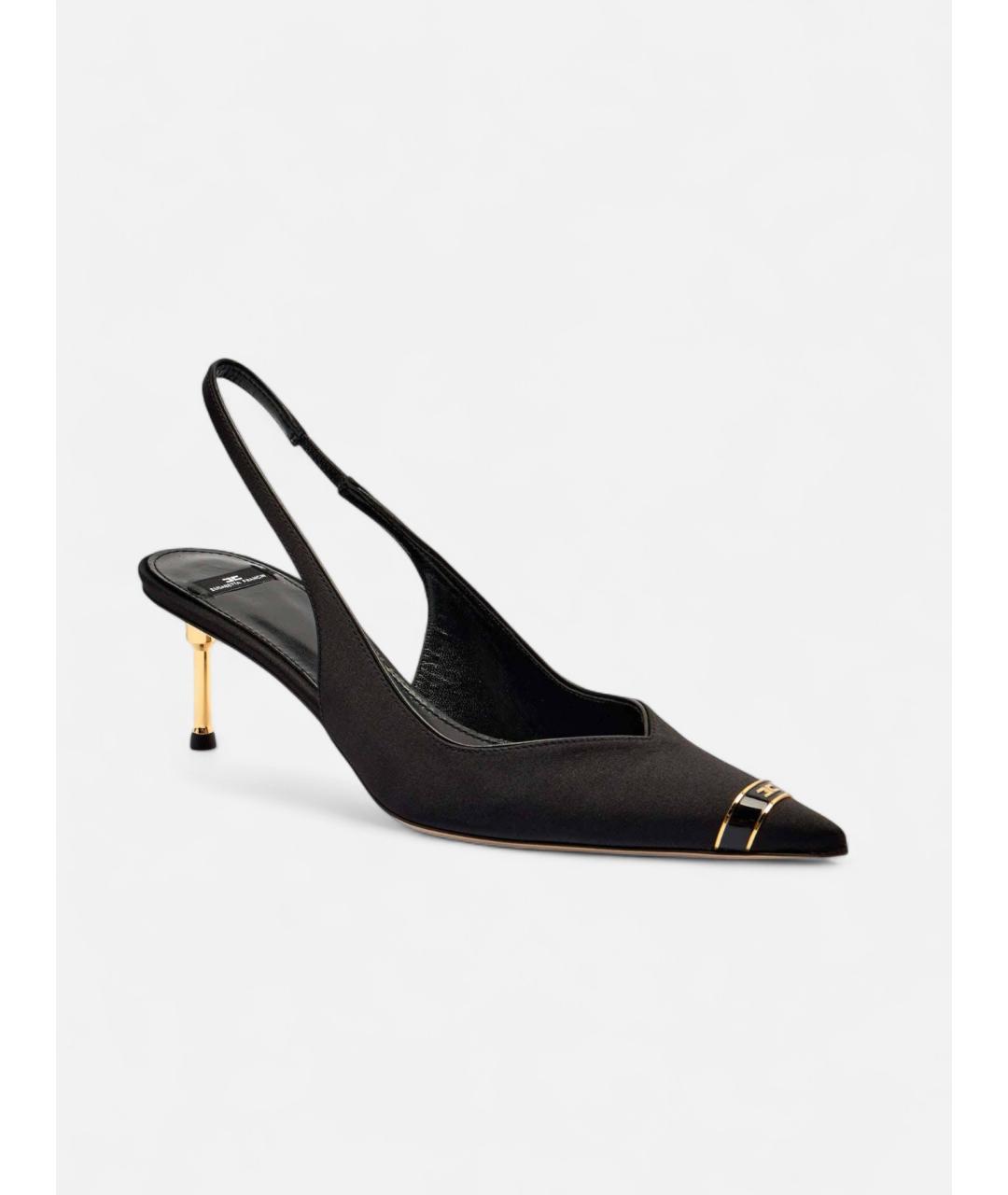 ELISABETTA FRANCHI Черные текстильные туфли, фото 2