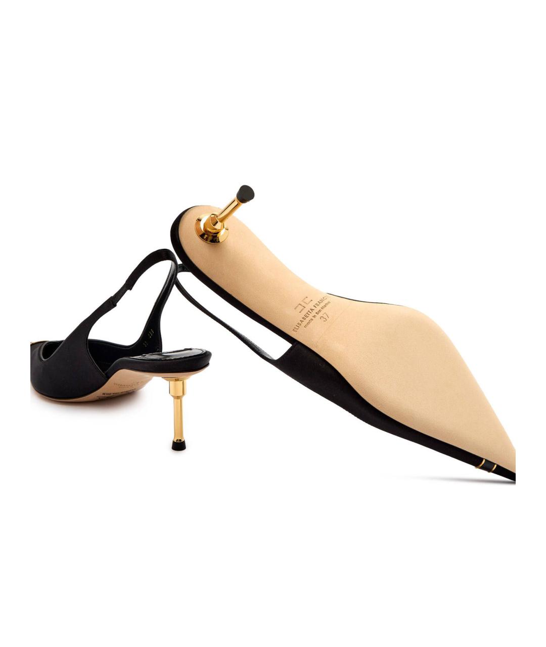 ELISABETTA FRANCHI Черные текстильные туфли, фото 6
